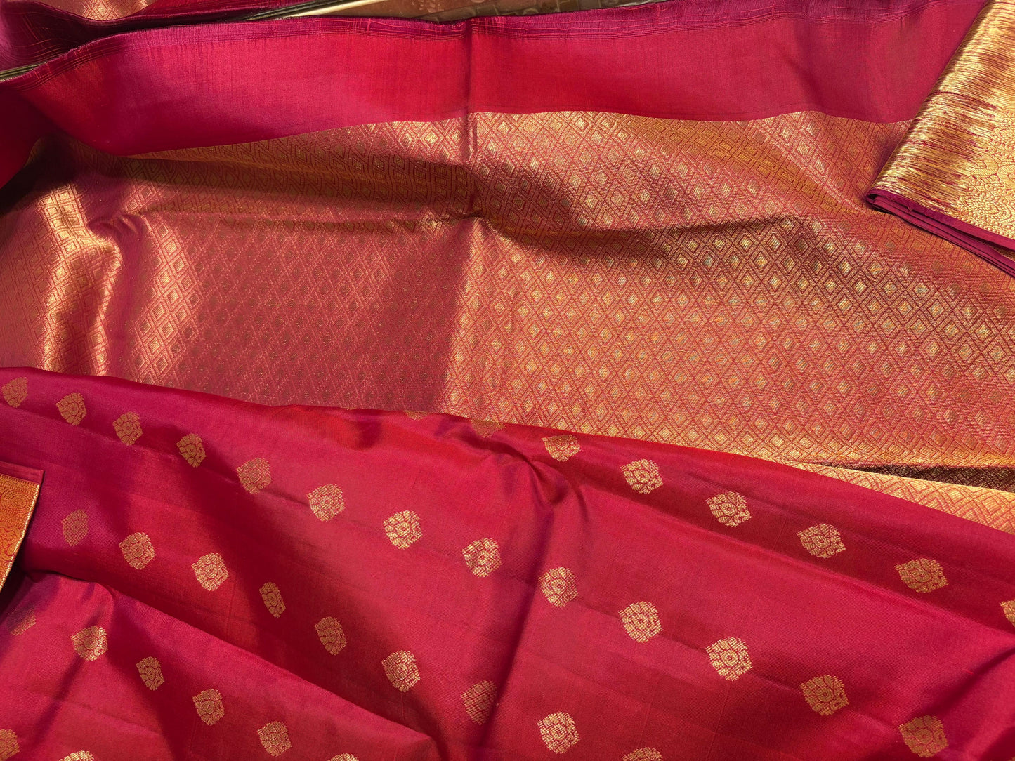 Very Rich Maroon Color Pure Silk Kanjivaram Saree with Golden Zari| SILK MARK CERTIFIED