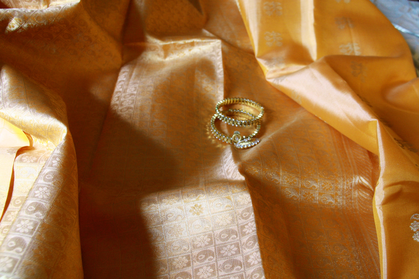 Sandalwood Orange Color Lightweight Pure Silk Kanjivaram Saree with Soft Golden Zari work | SILK MARK CERTIFIED