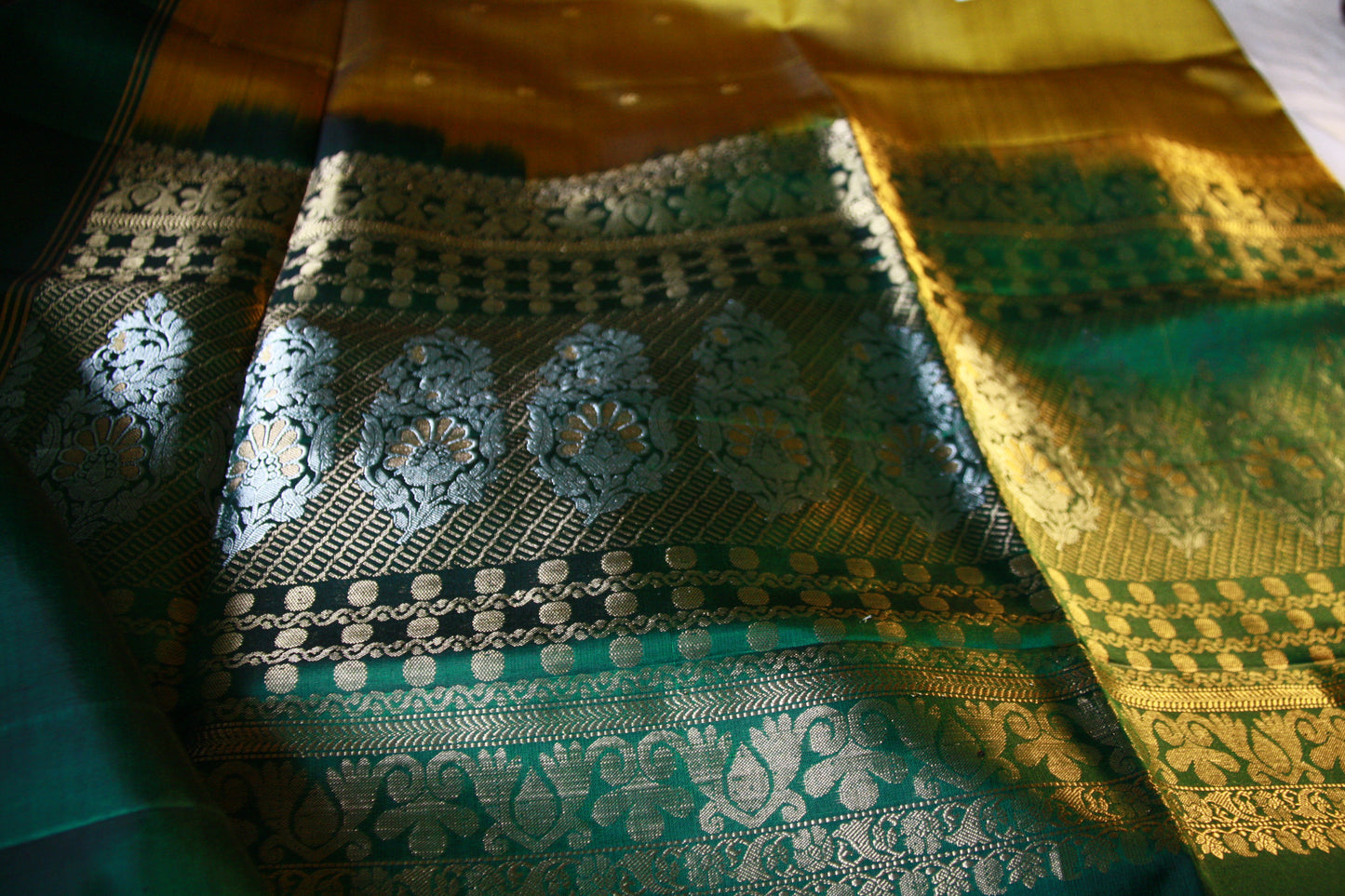 Pure Silk Kanjivaram Saree Kanchipuram|Lightweight Mustard Yellow Color with Golden Zari work| SILK MARK CERTIFIED