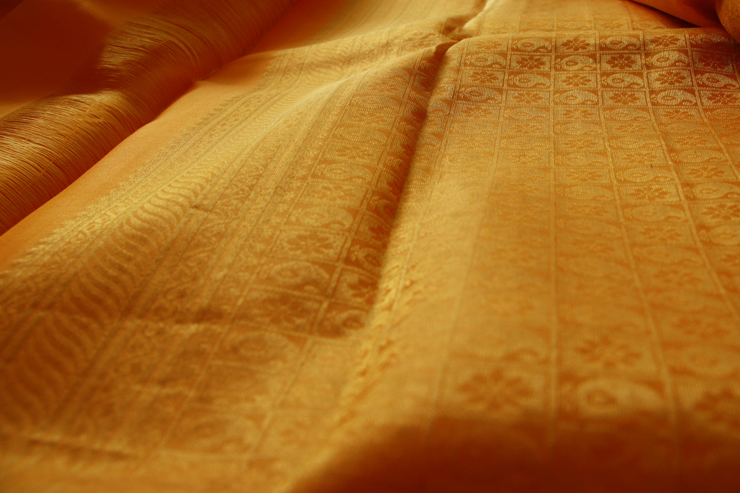 Sandalwood Orange Color Lightweight Pure Silk Kanjivaram Saree with Soft Golden Zari work | SILK MARK CERTIFIED