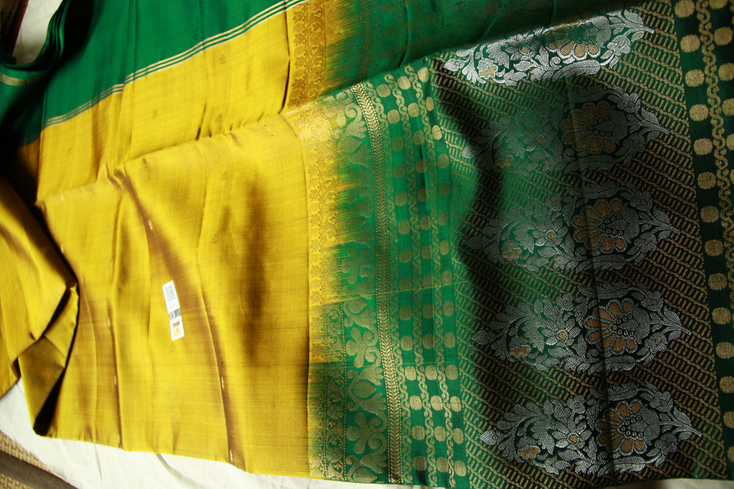 Pure Silk Kanjivaram Saree Kanchipuram|Lightweight Mustard Yellow Color with Golden Zari work| SILK MARK CERTIFIED