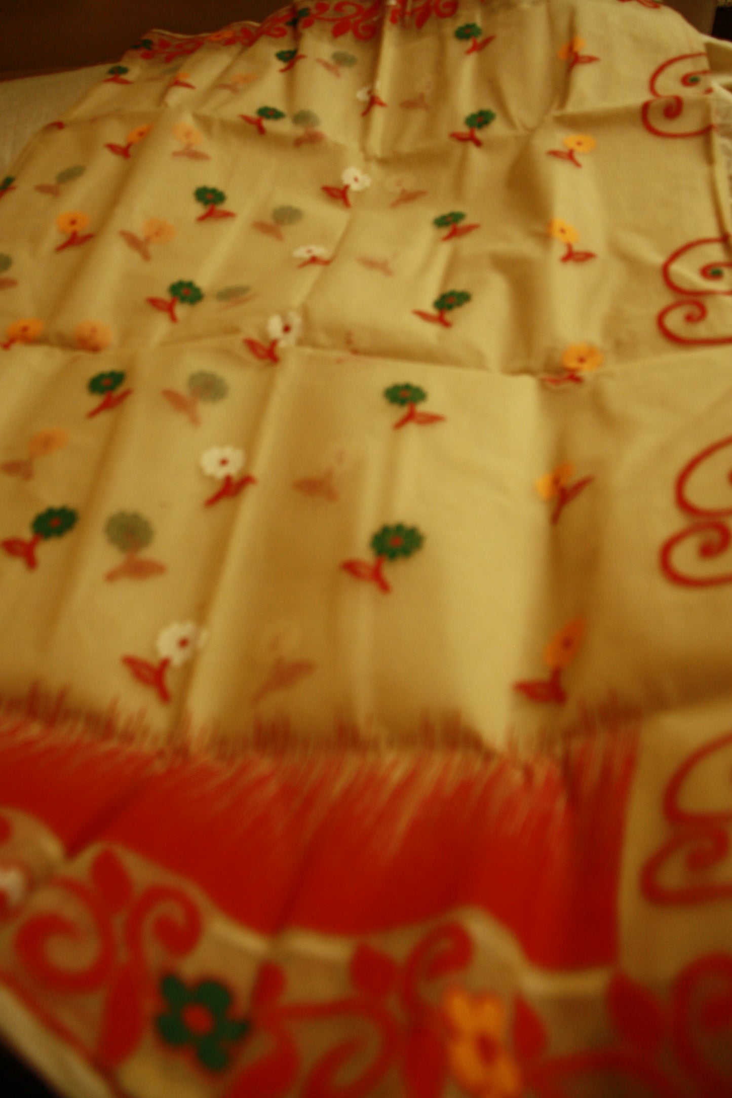 Cream White Pure Cotton Handwoven Saree | Bengali Jamdani Saree