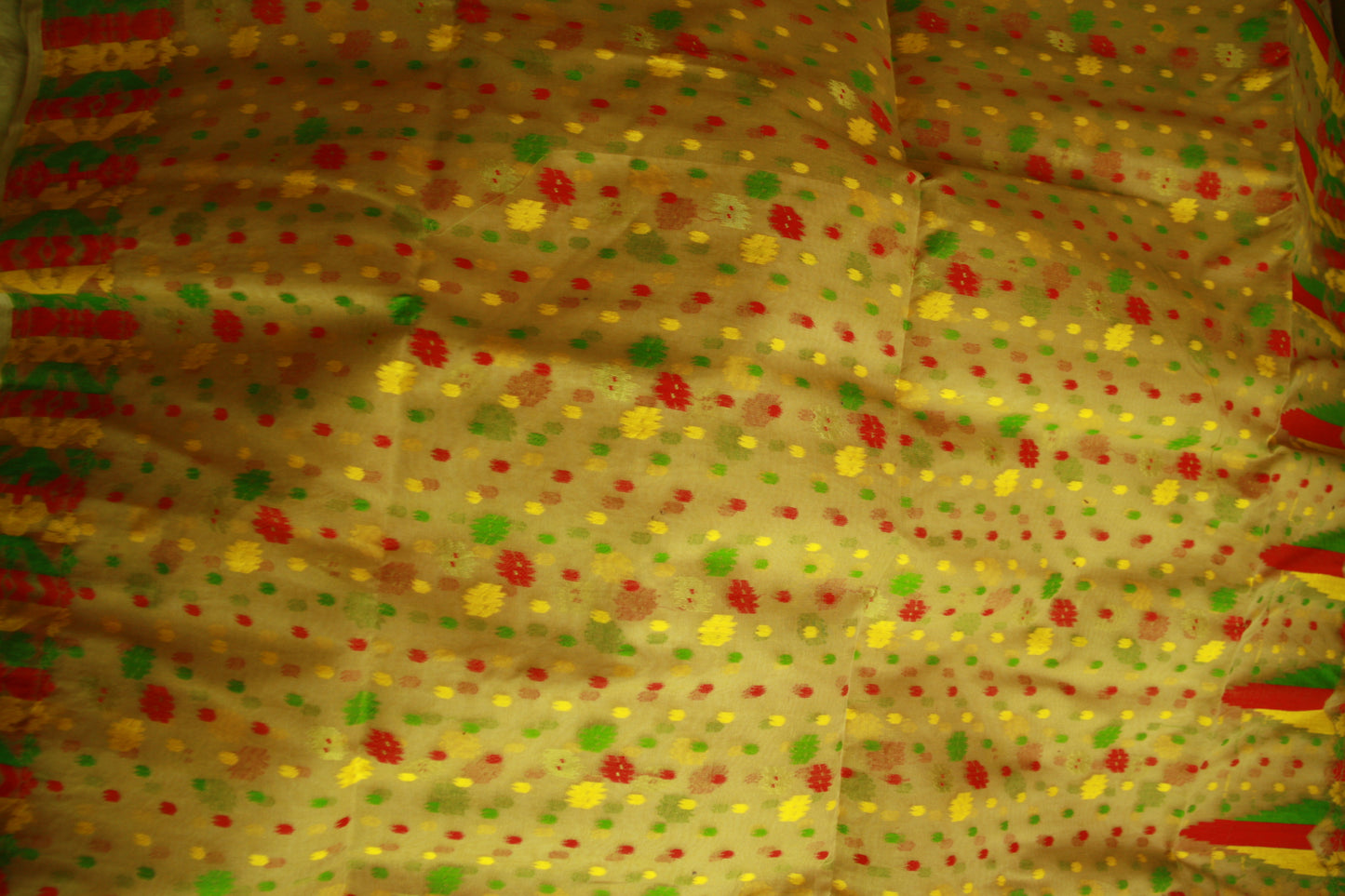 Beige Pure Cotton Handwoven Saree | Bengali Jamdani Saree