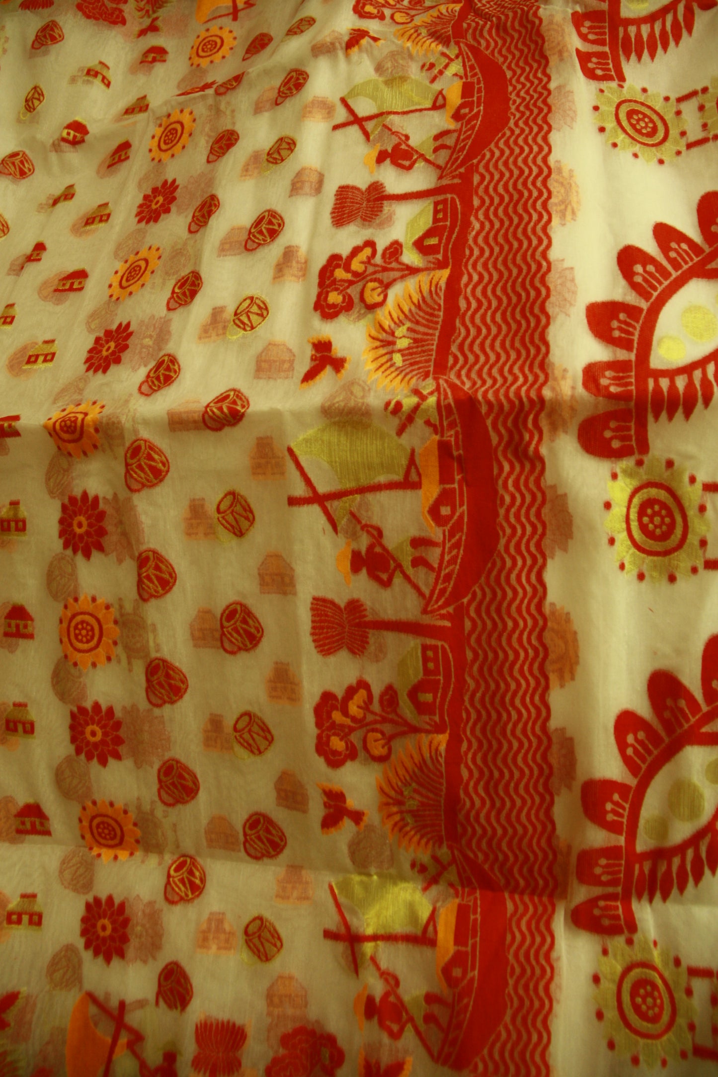 Pure White Cotton Handwoven Saree | Bengali Jamdani Saree