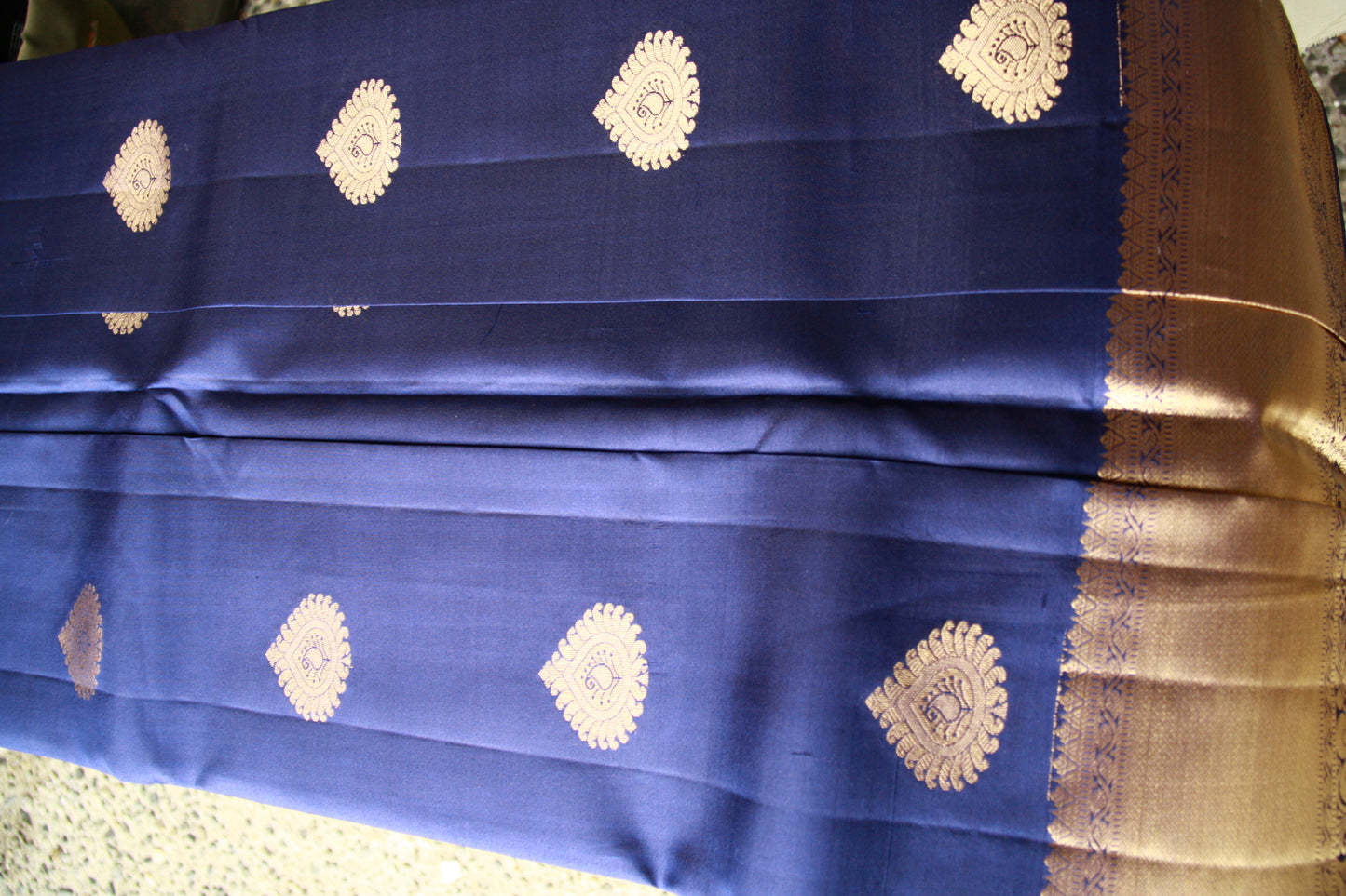 Royal Blue Silk Kanjivaram Saree with Shining Copper Silver Zari| SILK MARK CERTIFIED