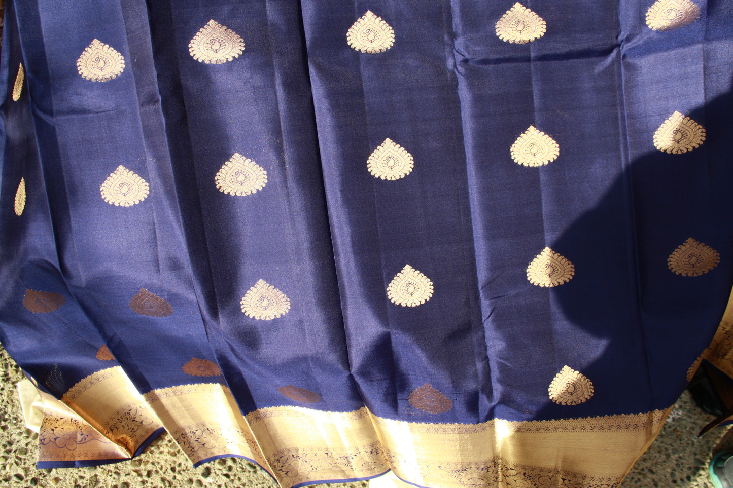 Royal Blue Silk Kanjivaram Saree with Shining Copper Silver Zari| SILK MARK CERTIFIED