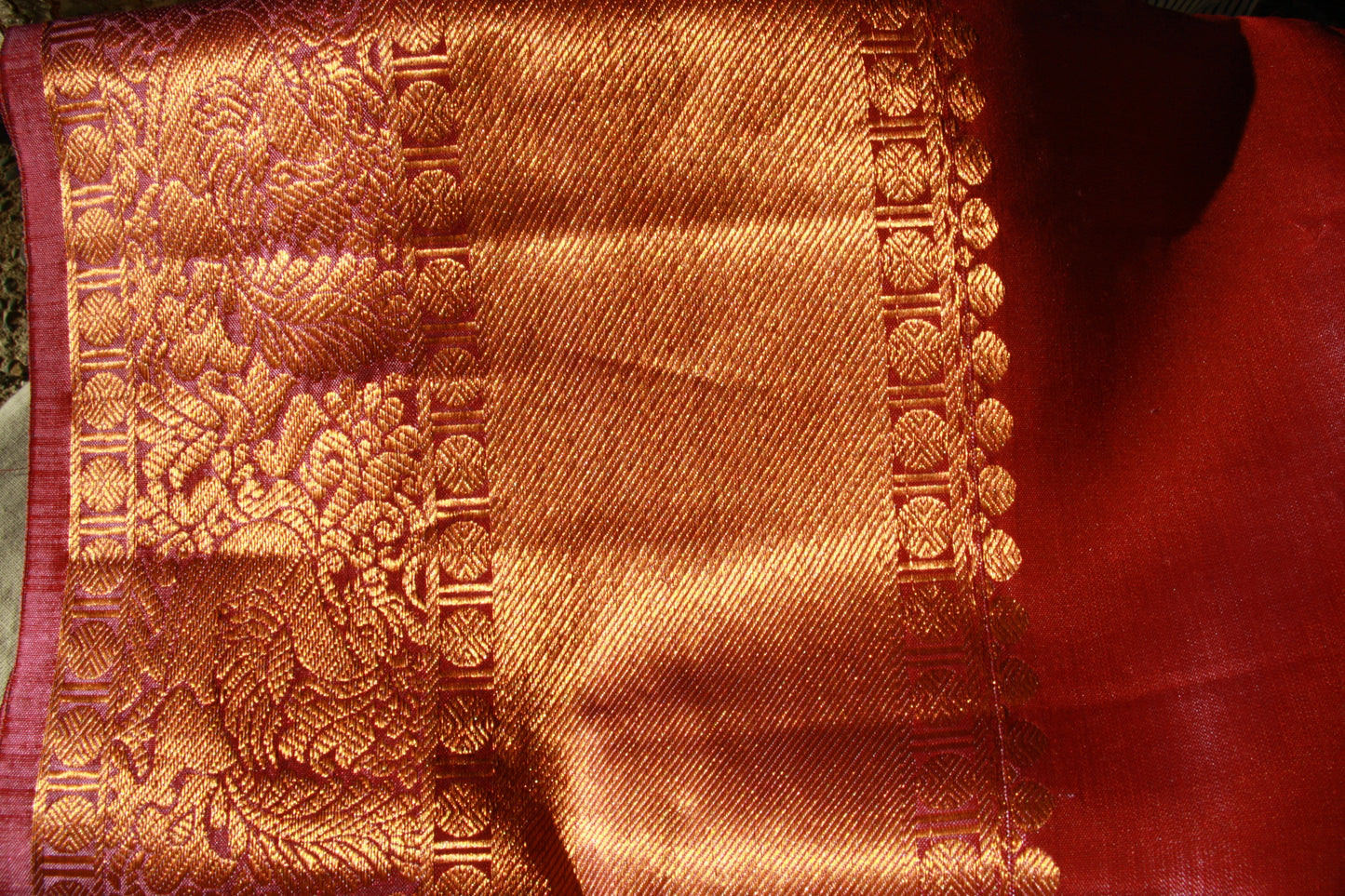 Lavender Pink Pure Silk Kanjivaram Saree with Copper Gold Zari Border|  SILK MARK CERTIFIED
