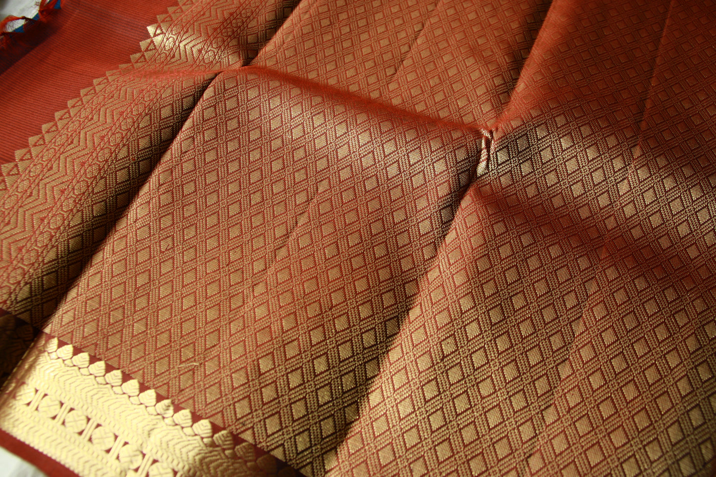 Peacock Blue Pure Silk Lightweight  Kanjeevaram Saree Gorgeous Maroon Golden Zari Pallu | Silk Mark Cert