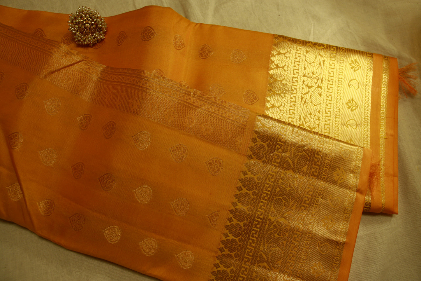 Lightweight Yellow Color Pure Silk Kanjeevaram Saree Golden Zari Pallu | Silk Mark Cert