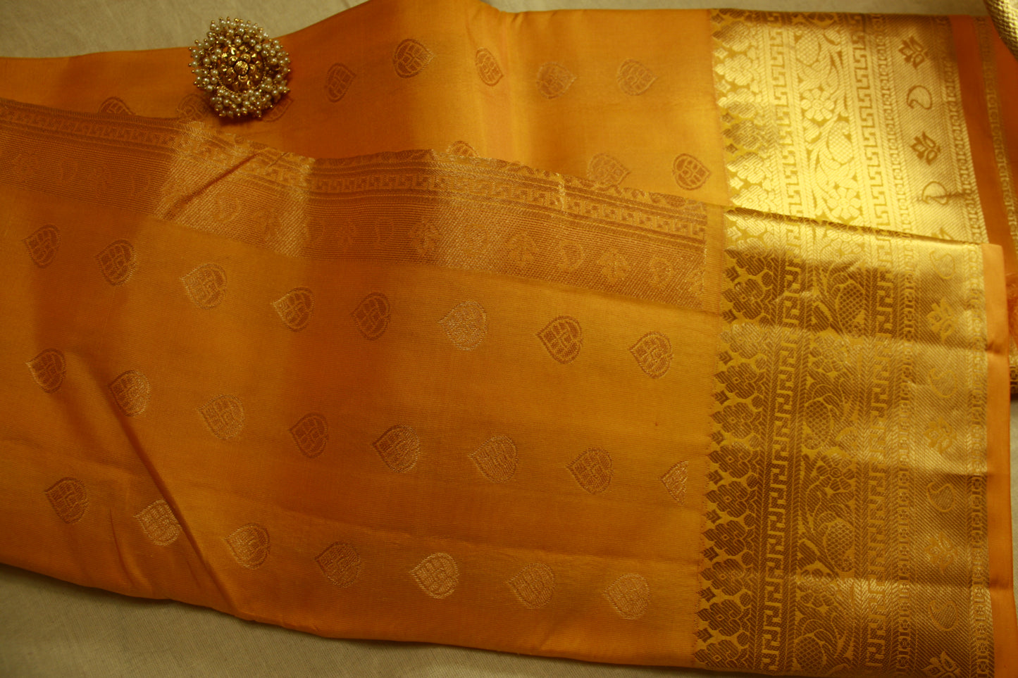 Lightweight Yellow Color Pure Silk Kanjeevaram Saree Golden Zari Pallu | Silk Mark Cert