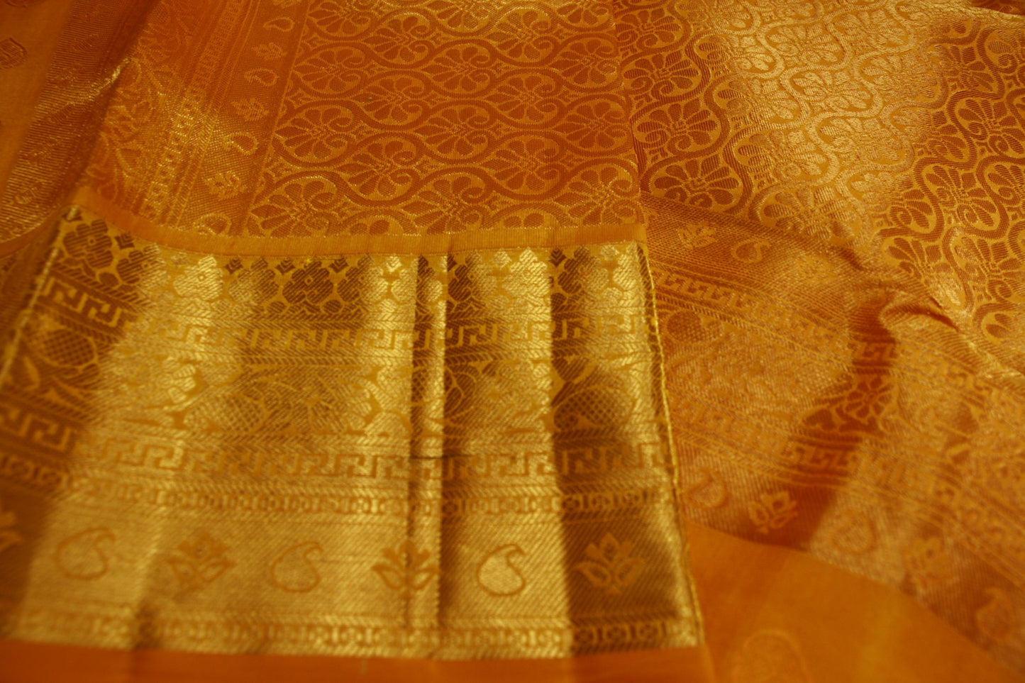Lightweight Yellow Color Pure Silk Kanjeevaram Saree Golden Zari Pallu | Silk Mark Cert