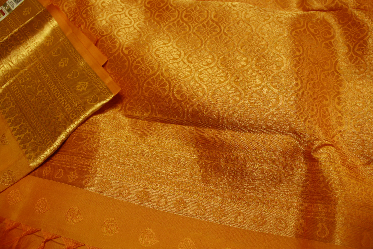 Lightweight Yellow Color Pure Silk Kanjeevaram Saree Golden Zari Pallu | Silk Mark Cert