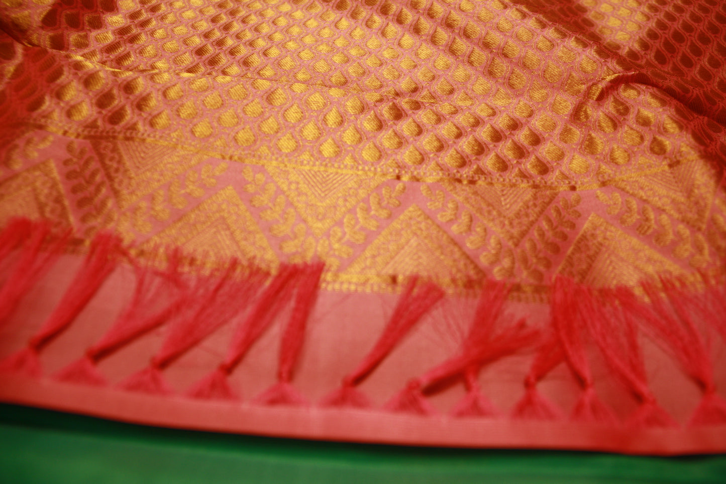 Sea Green Color Pure Silk Lightweight  Kanjeevaram with Pink Golden Zari Pallu and Elephant motifs | Silk Mark Cert