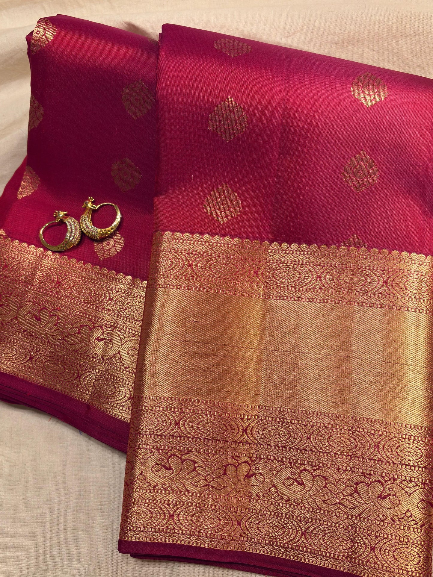 Very Rich Maroon Color Pure Silk Kanjivaram Saree with Golden Zari| SILK MARK CERTIFIED