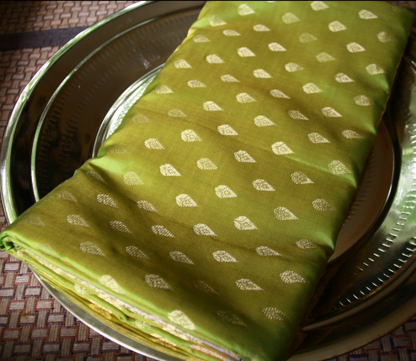 Soft Green Pure Silk Kanjivaram Lightweight Saree with Soft Copper Zari | SILK MARK CERTIFIED