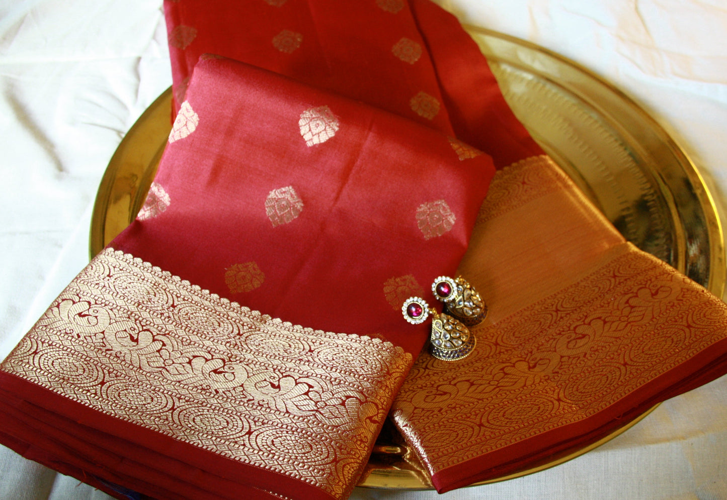 Beetroot Maroon Color Pure Silk Kanjivaram Saree with Golden Zari| SILK MARK CERTIFIED