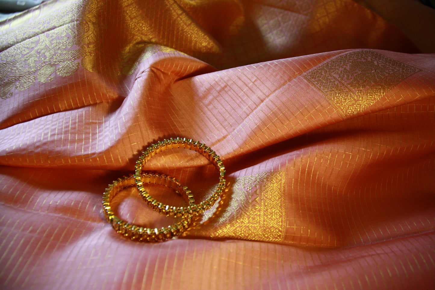 Soft Pink Pure Silk Kanjivaram Saree |Checks Golden Zari work Saree | SILK MARK CERTIFIED