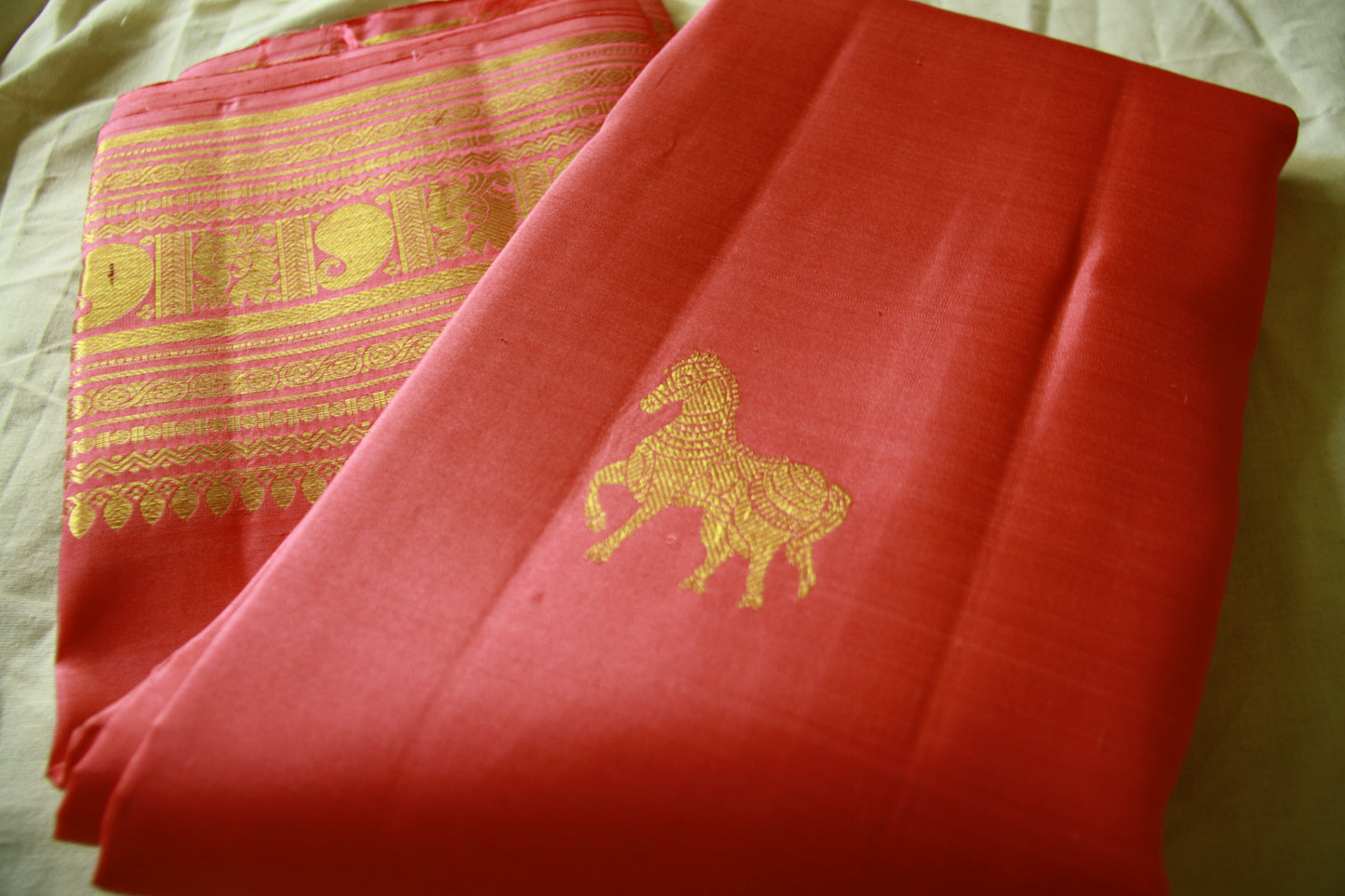 Rose Pink Pure Silk Kanjivaram Saree with Golden zari work|Checks Saree with Golden work | SILK MARK CERTIFIED