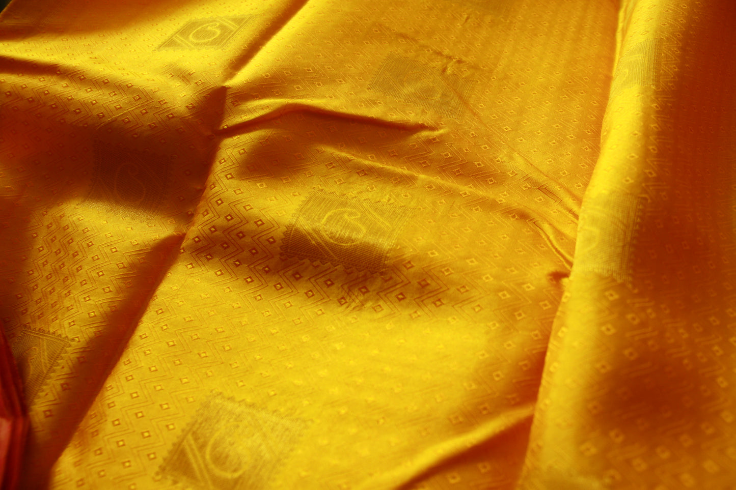 Vibrant Yellow Pure Silk Kanjivaram Saree with Pink and Golden Zari work. | SILK MARK CERTIFIED