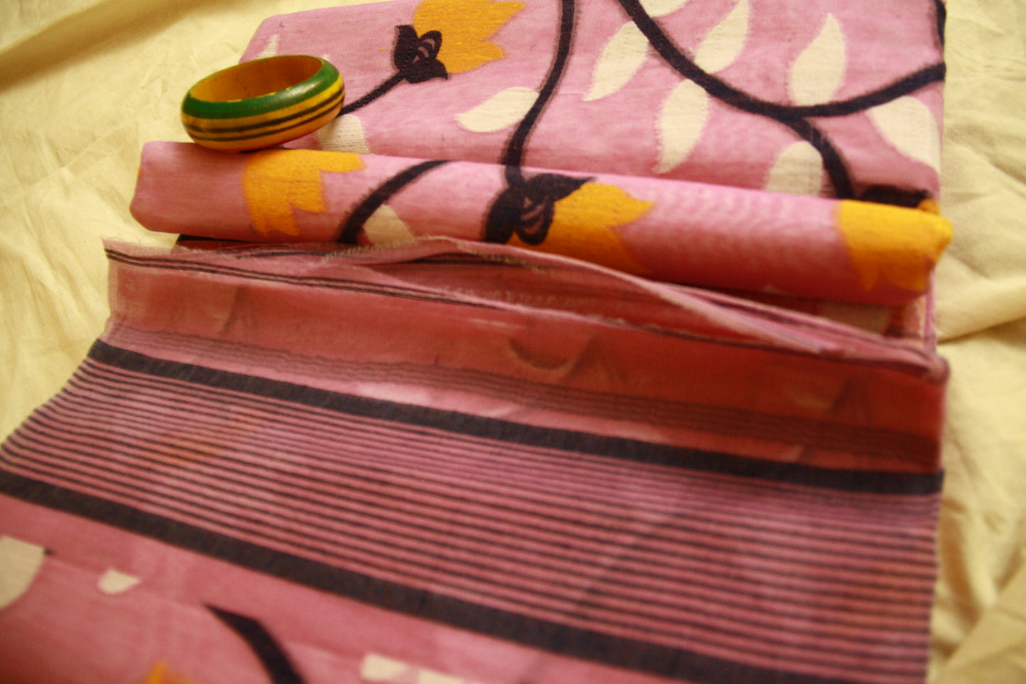 Brick Pink Pure Cotton Handwoven Saree | Bengali Jamdani Saree