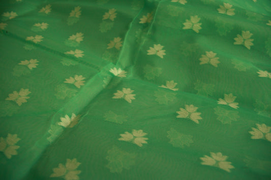 Sea Green Pure Cotton Handwoven Saree | Bengali Jamdani Saree