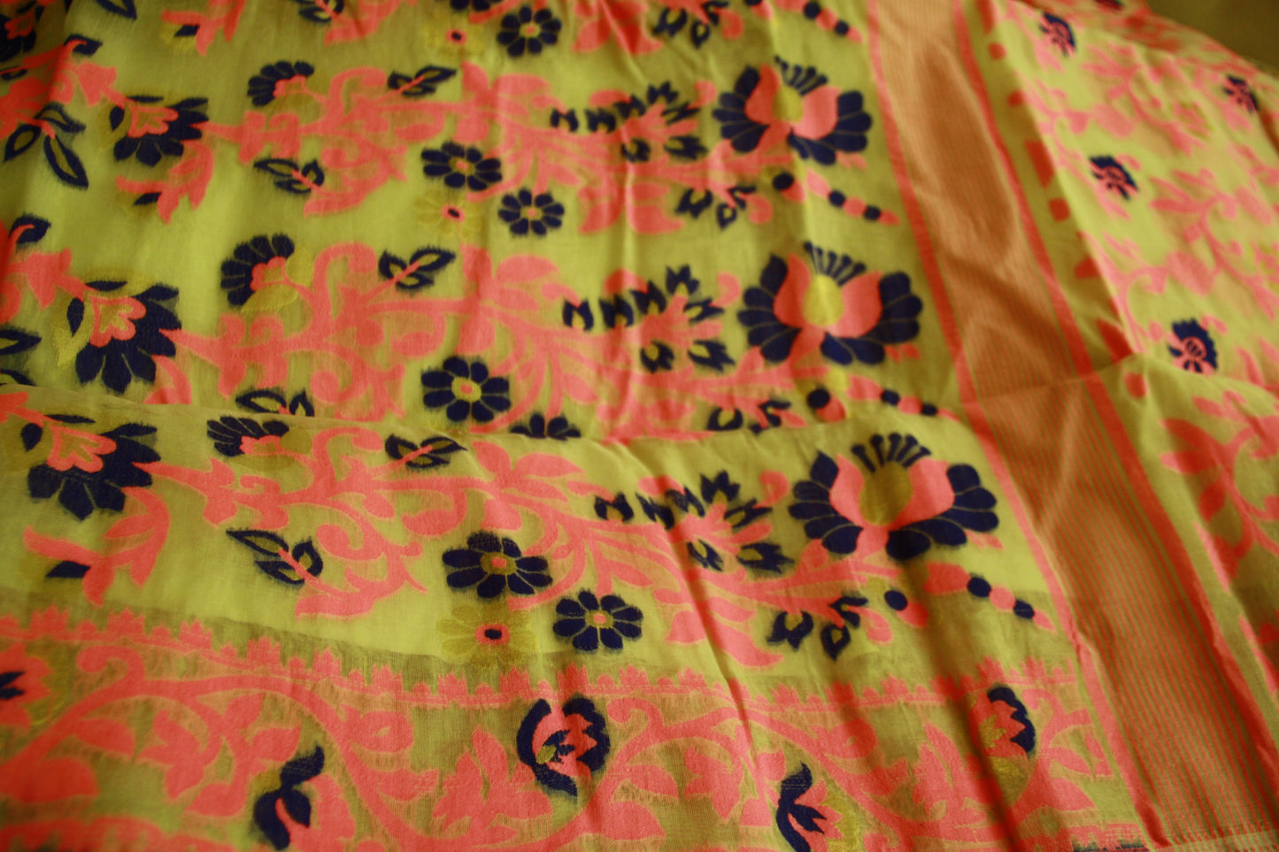 Light Green Pure Cotton Handwoven Saree | Bengali Jamdani Saree