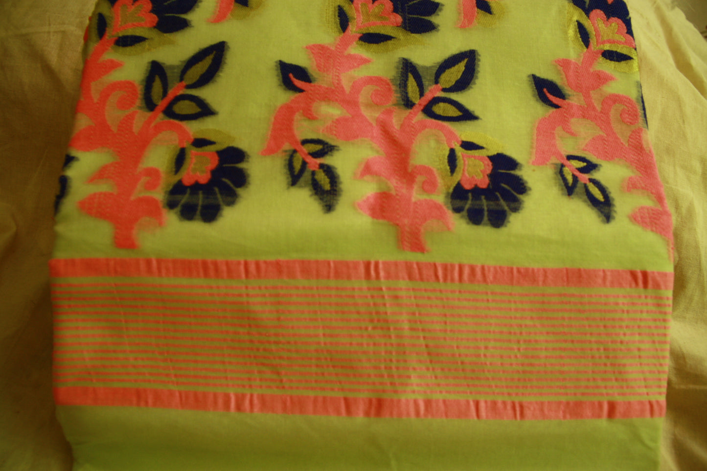 Light Green Pure Cotton Handwoven Saree | Bengali Jamdani Saree