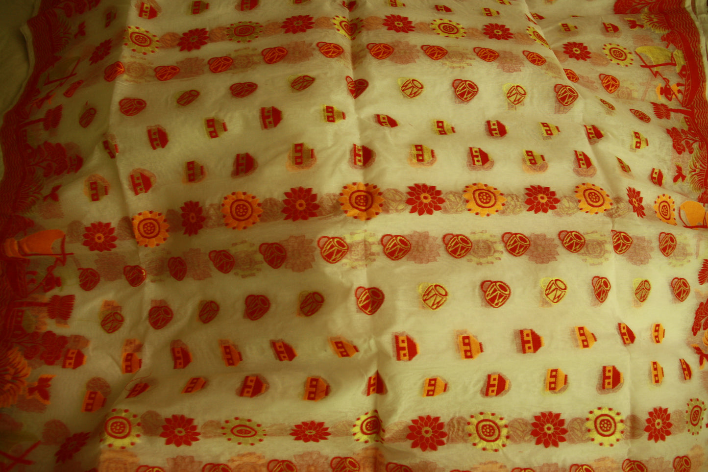 Pure White Cotton Handwoven Saree | Bengali Jamdani Saree